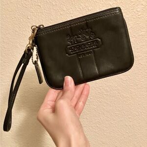 Vintage Coach Black
Leather Horse Carriage Wristlet